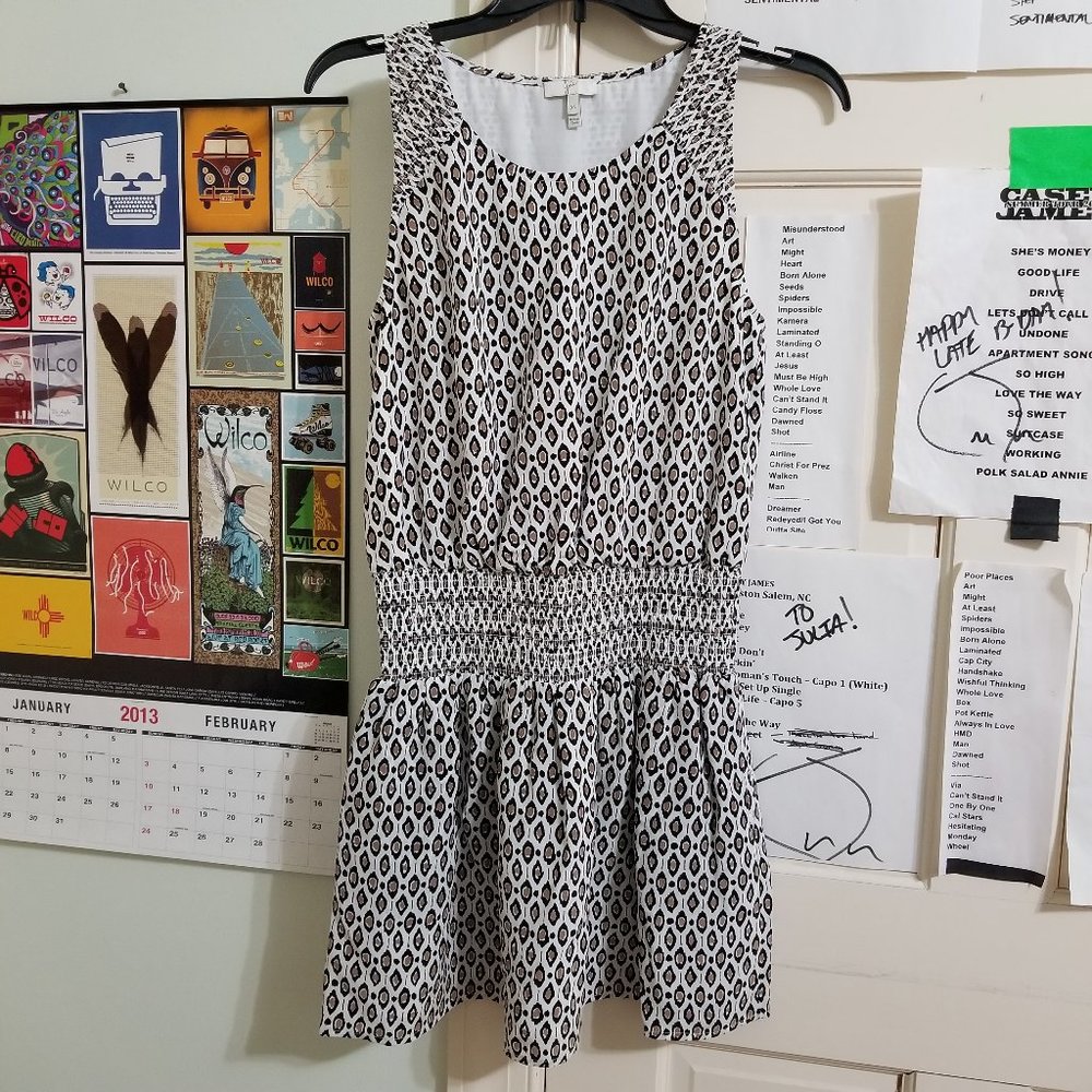 Joie dress XS Lawska leopard animal geometric print sleeveless drop waist lined